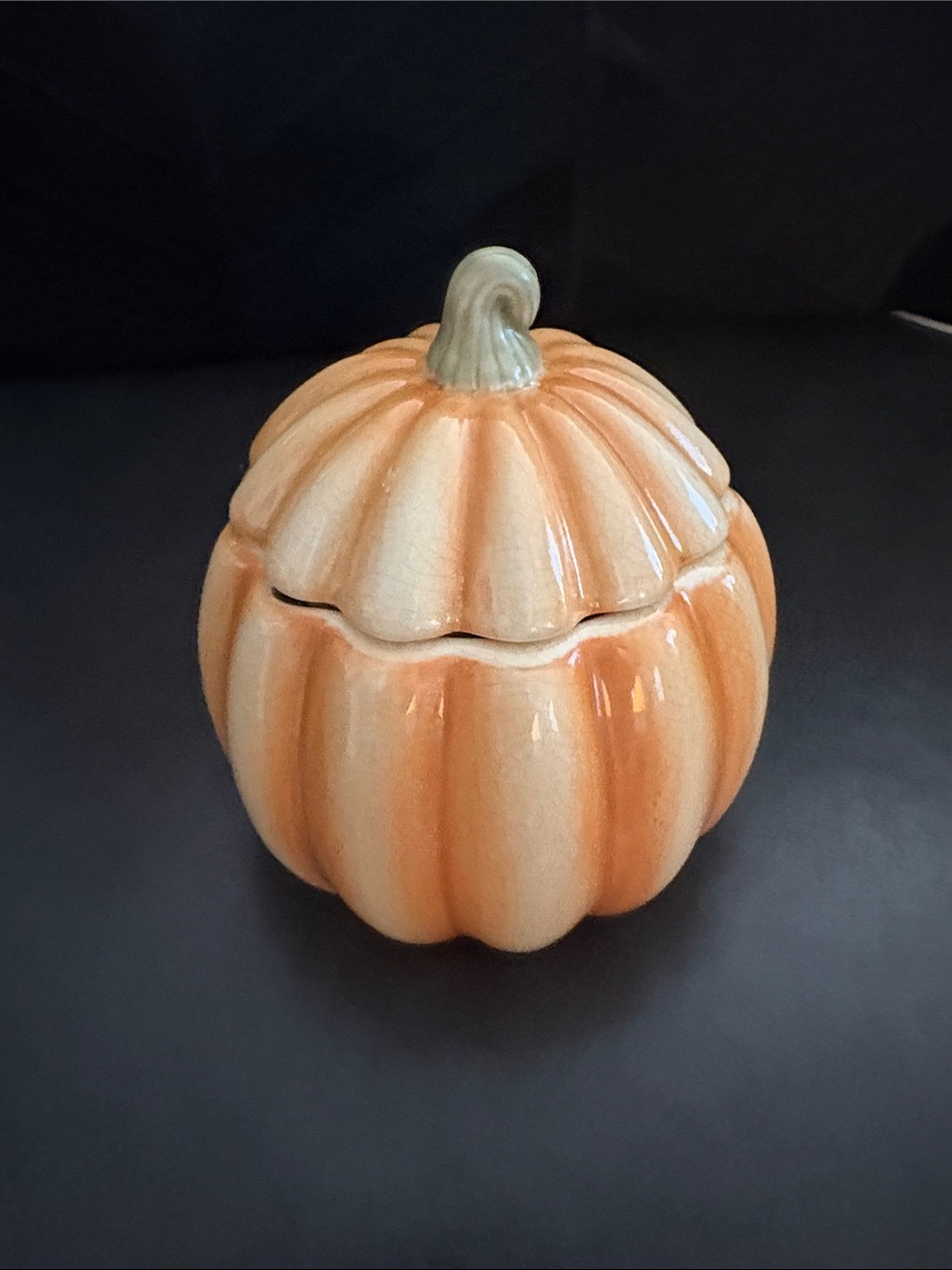 Ceramic Pumpkin Candle - Orange